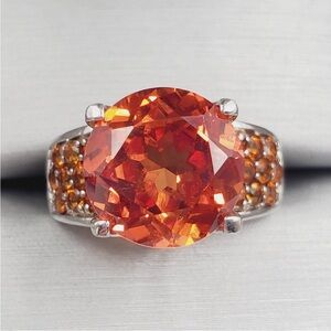 Orange Topaz & Citrine Ring